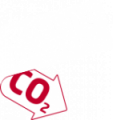 Auf weißem Hintergrund stehen die Worte energie und korrigiert in hellgrau über einem rot-weißen Abwärtspfeil mit der Aufschrift CO₂, was auf einen Ausstellerstand in der Messehalle der MESSE BREMEN hinweist.